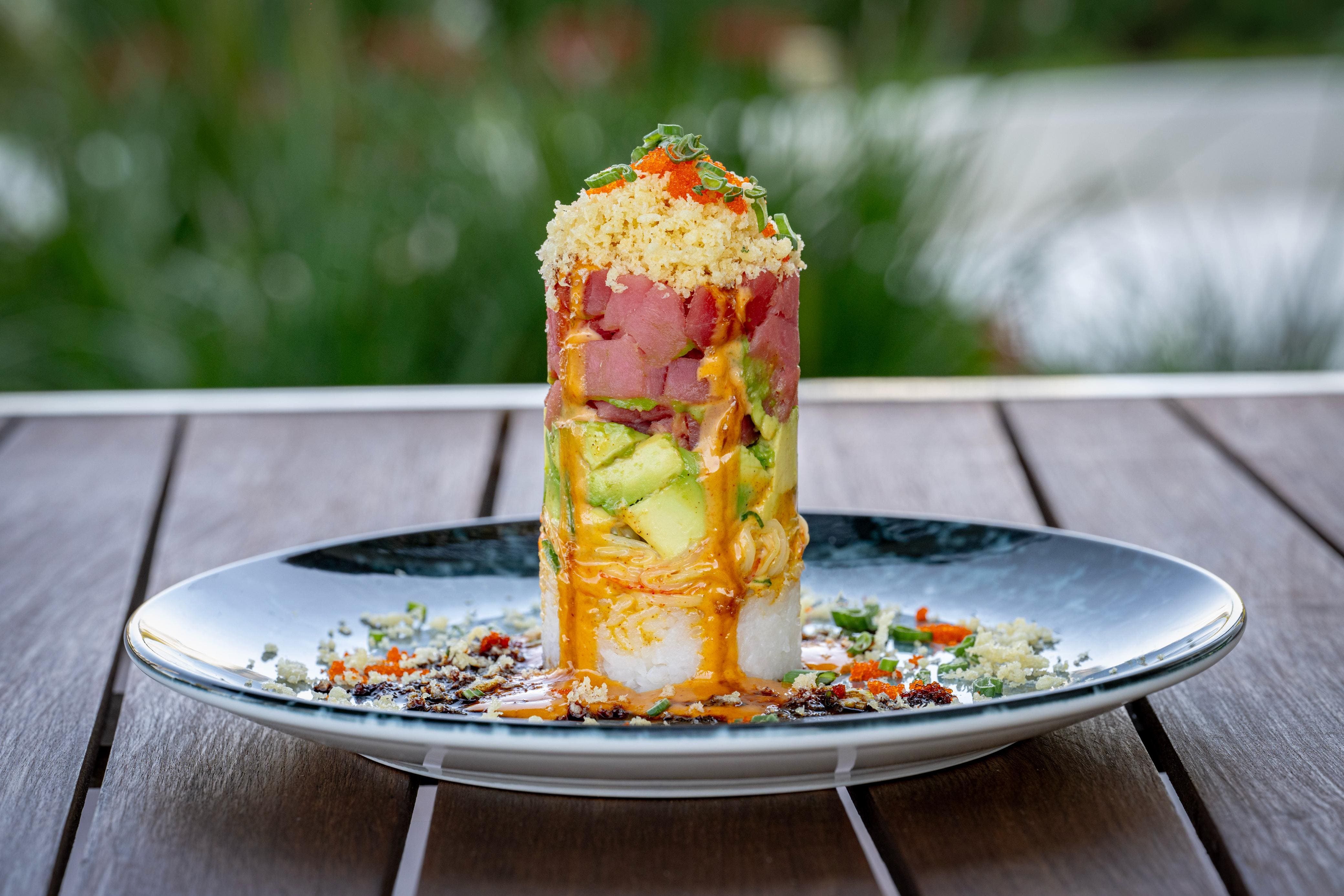 Vibrant sushi rolls at Sushi Central The Woodlands